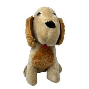 Vintage Capitol Toy Stuffed Plush Dog With Floppy Ears Red Felt Tongue Carnival